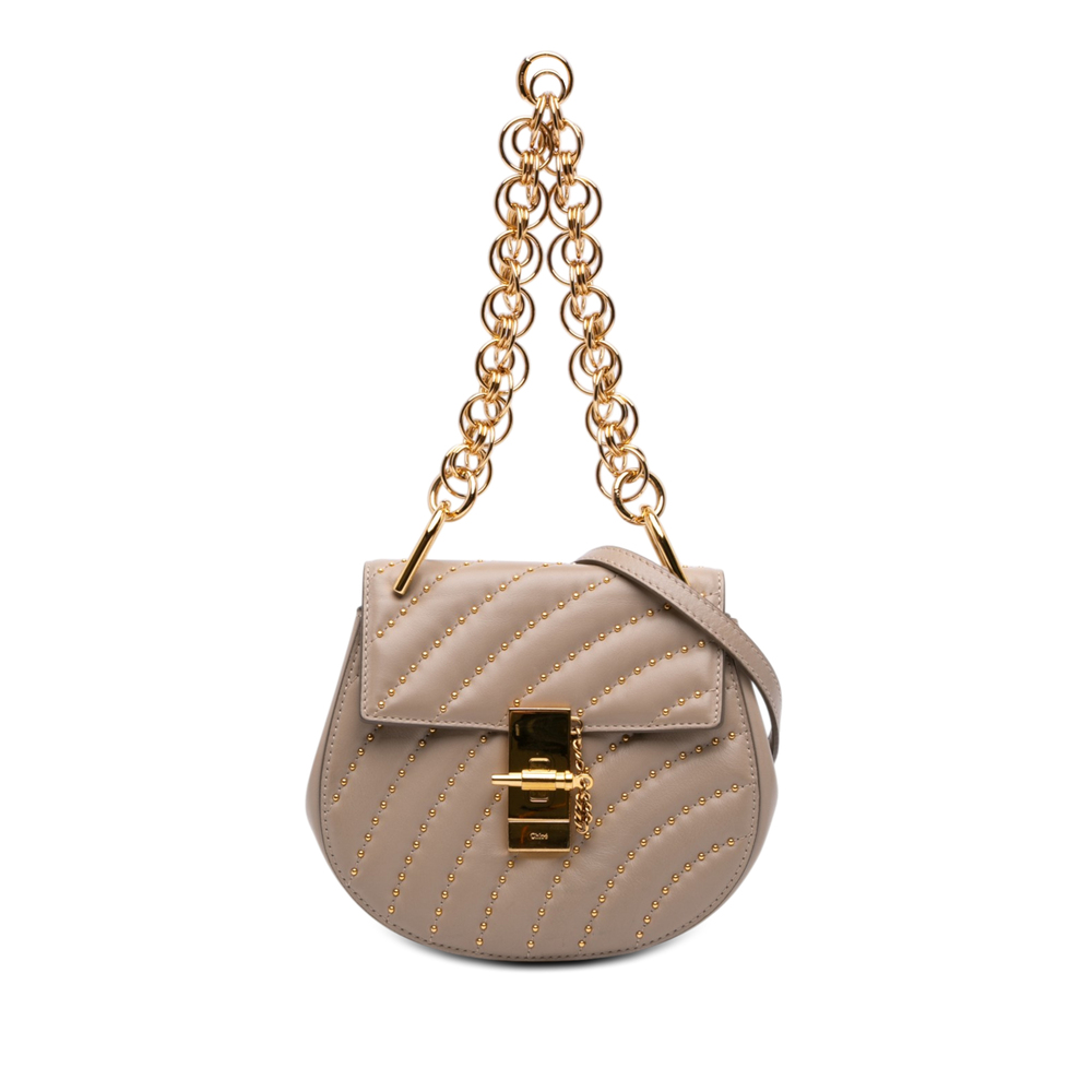 Pre-Loved Chloé Mini Studded Leather Drew Bijou Satchel